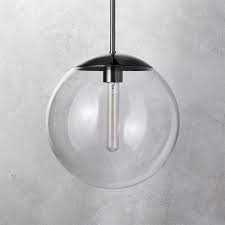 Vega Black Nickel Glass Globe Pendant Light