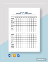 This free monthly income statement template features all 12 calendar months as well as a year to date total. 10 Net Income Templates In Google Docs Word Excel Pages Numbers Pdf Free Premium Templates