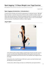 In iyengar yoga, the basic sequence is tadasana, urdhva hastasana, uttanasana, uttanasana with head up, adho mukha svanasana, urdhva mukha svanasana, chaturanga dandasana, and then reversing the sequence to return to tadasana; Spot Jogging 12 Steps Weight Loss Yoga Exercise By Sanket More Issuu