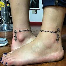 Mother Daughter Stick Figure Ankle Tattoos Tattoos Tattoos For Daughters Mother Daughter Tattoos