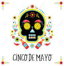Cinco de mayo is also observed in the united states. Cinco De Mayo Mexican Fiesta Greeting Card With Skull Royalty Free Cliparts Vectors And Stock Illustration Image 96318448