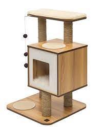 Amazon Com Vesper Cat Furniture Walnut V Base Pet Supplies 77 Cat Furniture Vesper Cat Furniture Cat House Diy
