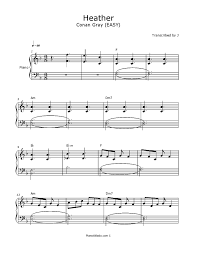Heather for piano solo, easy piano sheet music. Heather Conan Gray Piano Chords