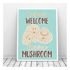 Funny Welcome Sign Instant Download Puns Mushroom Pun Funny Welcome Signs Funny Art Prints Welcome Sign