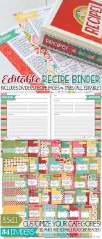 Editable Recipe Binder Collection Red Full Size 8 5x11 Printable In 2020 Recipe Binder Recipe Binder Printables Food Printables