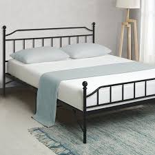 This bed frame has a metal frame and it brings a lot of comfort to the. Black Single Metal Platform Bed Frame With Headboard Footboard Metal Steel Beds Bed Frames Beds Mattresses