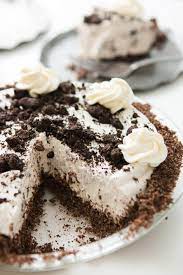 No Bake Oreo Pie With Chocolate Graham Cracker Crust Oh Sweet Basil Recipe No Bake Oreo Pie Chocolate Graham Crackers Oreo Cream Pies