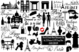 Paris French Word Clipart Ai Eps Png Paris Birthday Theme Vector Words Clip Art