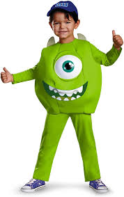 Amazon Com Disney Pixar Monsters University Mike Boys Deluxe Costume Large 4 6 Clothing Shoes Jewelry