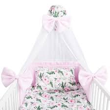 Mobile fürs babybett, rainbow mobile, mint and pink baby mobile, pastel baby mobile, dream catcher mobile, feather mobile, baby girl mobile goldenfeathersshop. Amilian Baby Bettwasche 7tlg Set Mit Nestchen Kinderbettwasche 100x135 Himmel Betthimmel Kinder Bettwasche Babybettwasche Fur Baby Pudder Rosa Hellrosa Chiffonhimmel Amilian