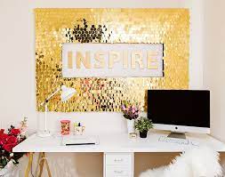 Use a premade kit for this type of project. Diy Sequins Wall Art