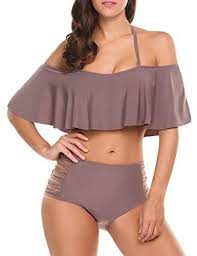 Women S Two Piece Off Shoulder Swimsuits High Waisted Bikini Set Swimsuits High Waisted Womens Swimsuits Bikini Swimsuits