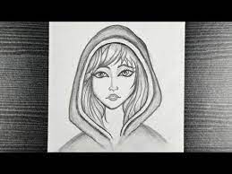 Girls' hoodies & sweatshirts : Girl Drawing With Hoodie How To Draw A Girl With Beautiful Face Pencil Drawing Easy Youtube Pencil Drawings Pop Art Drawing Easy Drawings
