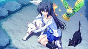 Are you searching for cartoon dog png images or vector? Animals Anime Girls Birds Cat Dog Lunaris Filia Minase Yukari Schoolgirls Hd Wallpaper Wallpaperbetter