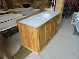 reclaimed marble & pine bathroom sink