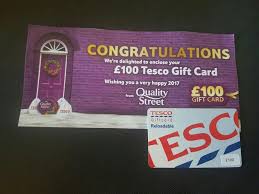 100 Tesco Gift Card Quality Street Tesco Gifts Gift Card Cards