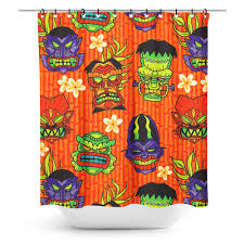 Monster Tiki Shower Curtain By Sourpuss Tiki Goth Decor Spirit Halloween