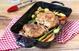 Knusprige hähnchenschenkel mit ofengemüse, die garantiert jedem in der familie schmecken. Hahnchenschenkel Aus Dem Ofen Delicious Stories