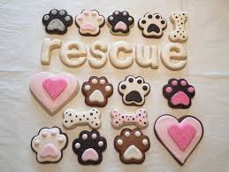 Dog Decorated Sugar Cookies For Humans Royal Icing Brown Chocolate Pink White Dog Paw Dog Bone Helvetica Letters S Paw Cookies Dog Cakes Fancy Cookies