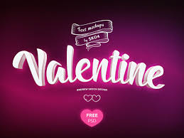 Freebie Valentines Psd Mockup Vol 3 Creative Text Valentine Text Typography Psd