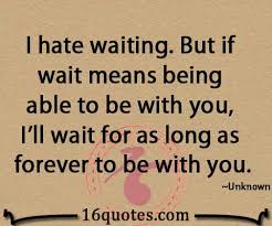 I hate waiting. But if wait means being able to be with you, I&#39;ll ... via Relatably.com