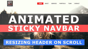 Animated Sticky Navbar Resizing Header On Scroll Sticky Header On Scroll Youtube