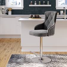Mercer41 Bocana Swivel Adjustable Height Bar Stool Reviews Wayfair