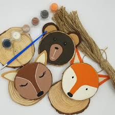 Craft Kit For Kids Woodland Creatures Natural Wood Craft Kit Etsy In 2020 Craft Kits For Kids Crafts November Crafts