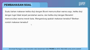 Suatu Bahan Makanan Ketika Diuji Dengan Biuret Memunculkan Warna Ungu