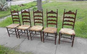 Antique Ladder Back Rush Seat Chairs Set Of 5 Strong Sturdy High Point North Carolina Country Cottage Dining Kitchen Seating Farmhouse Decor In 2020 Antique Ladder Country Cottage Farmhouse Decor