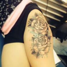 Pin By Jen Webster On Cool Shit Rose Tattoo Thigh Thigh Tattoo Flower Thigh Tattoos