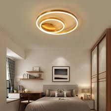 Lights on the ceiling and over the headboard and on the floor is a cute and whimsy option. Master Bedroom Modern Led Ceiling Lights Romantic Round Simple Rings Living Room Bedroom Study Room Brushed Gold Ceiling Lamp Buy At The Price Of 114 95 In Aliexpress Com Imall Com