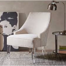 Light Grey Fabric Acrylic Leg Accent Chair Accent Chairs Leather Dining Room Chairs Living Room Chairs