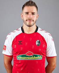 Assisted by christian günter with a cross following a set piece situation. Christian Gunter