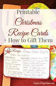 Christmas Recipe Cards Free Printable Simple Living Mama Christmas Recipe Cards Diy Recipe Cards Printable Christmas Cards