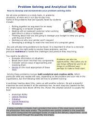 Problem Solving And Analytical Skills Problem Solving Problem Solving Skills Resume Skills