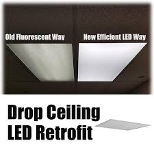 Remove the ceiling tiles next to the tiles where you're installing the recessed lights. Led Fluorescent Drop Ceiling Retrofit Emergency Lighting Bow Lighting