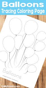 It's a robot party coloring page. Free Balloons Tracing Coloring Page Trail Of Colors