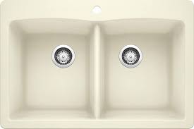 Use hot water to give a gentle scrub. Blanco 440222 Diamond Silgranit 50 50 Double Bowl Undermount Or Drop In Kitchen Sink 33 L X 22 W X 9 5 D Biscuit Amazon Com