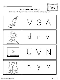 Picture Letter Match Letter V Worksheet Letter V Worksheets Letter Worksheets Kindergarten Letter Matching Worksheet