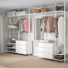 Elvarli 5 Sections White Bamboo Ikea No Closet Solutions Closet Bedroom Closet Designs