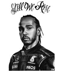 Limited Edition Print of Drawing Lewis Hamilton Mercedes F1 Formula 1 A4
