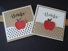 This card card is quick and simple. More Teacher Thank You Card Ideas