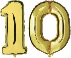 Bol Com 10 Jaar Gouden Folie Ballonnen 88 Cm Leeftijd Cijfer Leeftijdsartikelen 10e