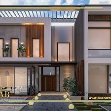 تصميم مودرن للاندسكيب تم استغلال جميع المساحات والاستفادة منها بشكل كبير كما تم وضع نباتات طبيعية بجوار المجلس وحمام السباحة لإضفاء ج House Styles Design House