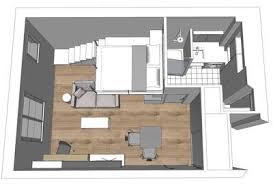 Avant Apres Une Loge De 26 M2 Transformee En Studio Amenagement Studio Amenagement Studio 25m2 Amenagement Studio 20m2