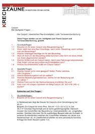 Anschreiben Zum Carport Krech Zaune Gmbh