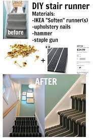 A Diy Stair Runner Using Ikea Rugs Diy Stairs Ikea Rug Stair Runner