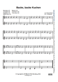 Backe, backe kuchen, der bäcker hat gerufen. Backe Backe Kuchen Noten Zweistimmig Downloads Musiktreff