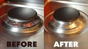 To start cleaning your glass top stove after it has cooled, first wipe as much as you can with just a wet wash cloth and some dish soap. How To Clean Easily A Gas Burner Youtube